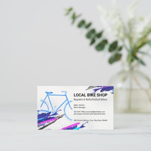 Fahrradlogo | Fahrradteile und -dienstleistungen Terminkarte (Stehend Vorderseite)