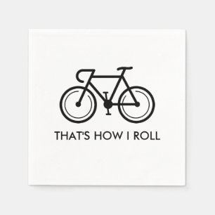 Fahrradlogo Papierservietten mit lustigem Zitat