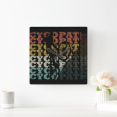 Fahrradlustige Quadratische Wanduhr (Zuhause)