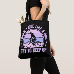Fahrradmädchen Behalt nach oben Tasche