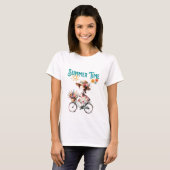 Fahrradmädchen mit Blume Sommer T-Shirt (Vorne ganz)