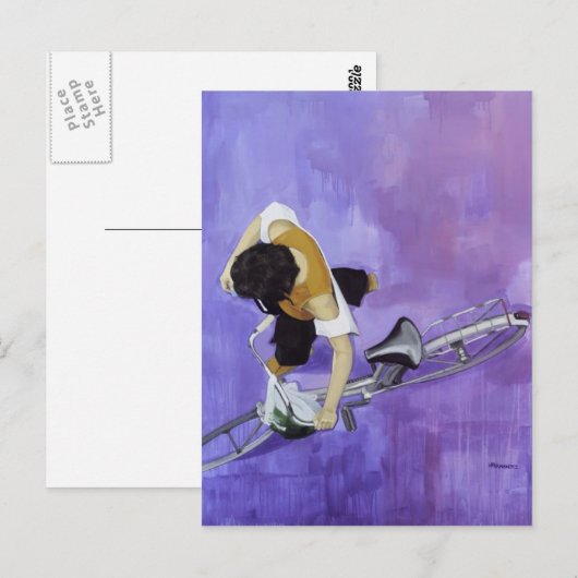 Fahrradmädchen Postkarte (Vorne/Hinten)