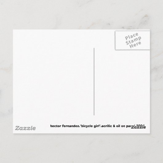 Fahrradmädchen Postkarte (Rückseite)