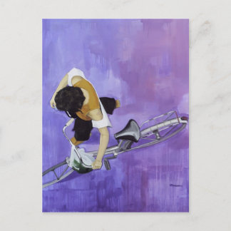 Fahrradmädchen Postkarte