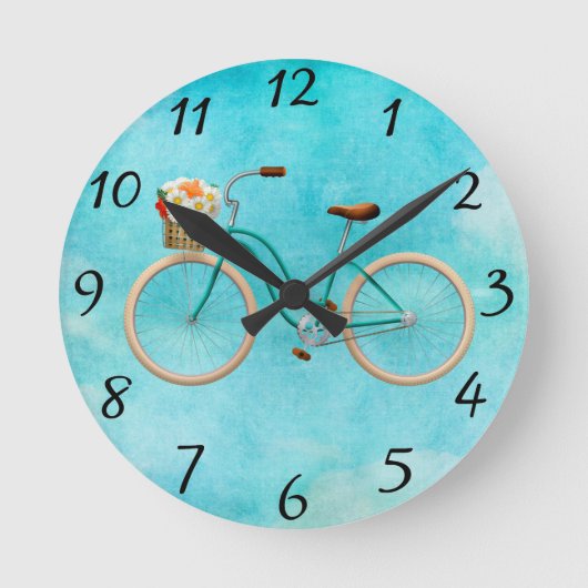 Fahrradmauer Runde Wanduhr (Vorderseite)