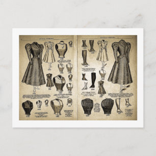 Fahrradmode - Vintage-Katalog Postkarte