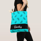 Fahrradmuster auf blau tasche (Von Nahem)