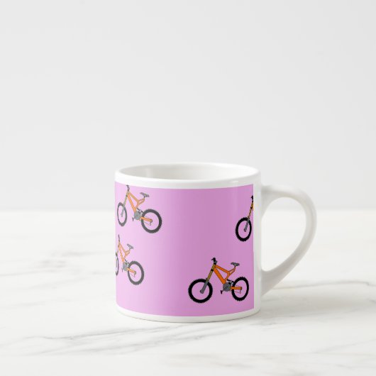 Fahrradmuster auf Rosa Espressotasse (Rechts)