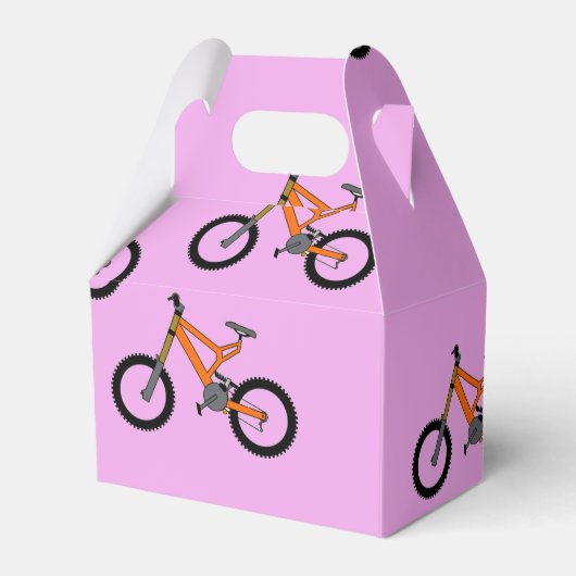 Fahrradmuster auf Rosa Geschenkschachtel (Vorderseite)
