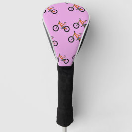 Fahrradmuster auf Rosa Golf Headcover
