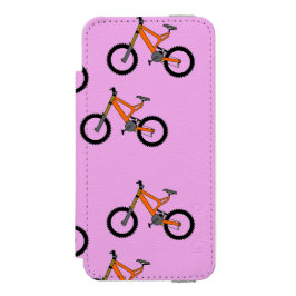 Fahrradmuster auf Rosa Incipio Watson™ iPhone 5 Geldbörsen Hülle