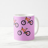 Fahrradmuster auf Rosa Kaffeetasse (VorderseiteRechts)