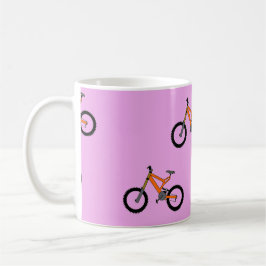 Fahrradmuster auf Rosa Kaffeetasse