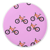 Fahrradmuster auf Rosa Keramikknauf (Vorderseite)