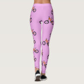 Fahrradmuster auf Rosa Leggings (Rückseite)
