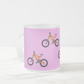 Fahrradmuster auf Rosa Mattglastasse (Vorderseite Links)