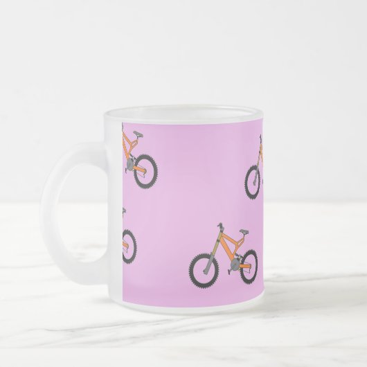 Fahrradmuster auf Rosa Mattglastasse (Links)