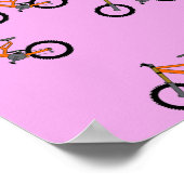 Fahrradmuster auf Rosa Poster (Ecke)