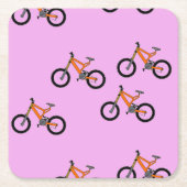 Fahrradmuster auf Rosa Rechteckiger Pappuntersetzer (Vorderseite)