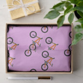 Fahrradmuster auf Rosa Seidenpapier (Geschenk)