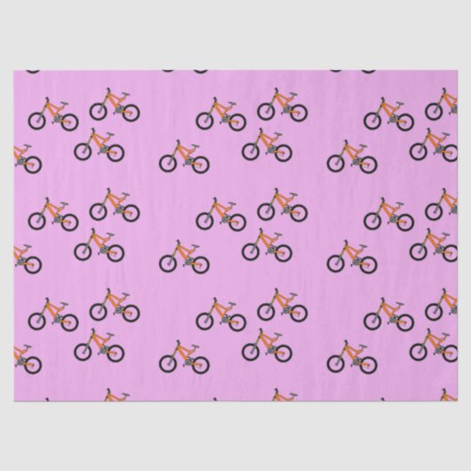 Fahrradmuster auf Rosa Seidenpapier (Vorderseite)