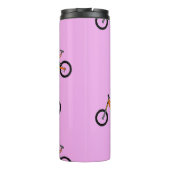 Fahrradmuster auf Rosa Thermosbecher (Rückseite)
