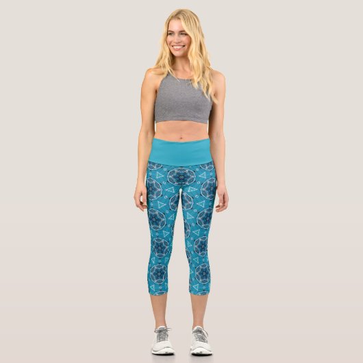 Fahrradmuster Capri Leggings (Vorderseite)