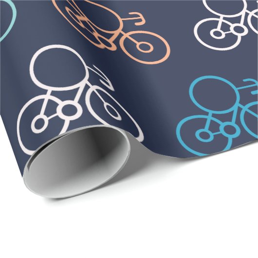 Fahrradmuster Cartoon Geschenkpapier (Rolleneckpunkt)