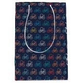 Fahrradmuster Cartoon Mittlere Geschenktüte (Vorderseite)