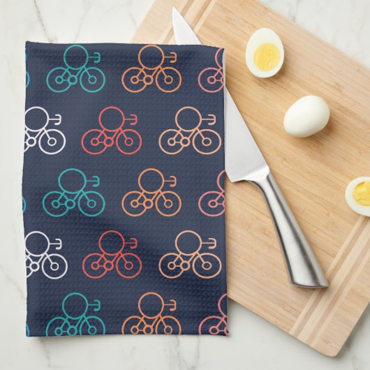 Fahrradmuster Geschirrtuch (Viertel Falte)
