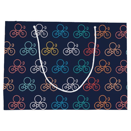 Fahrradmuster Große Geschenktüte (Rückseite)