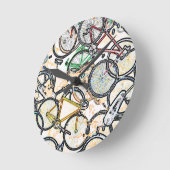 Fahrradmuster im urbanen Stil Runde Wanduhr (Winkel)