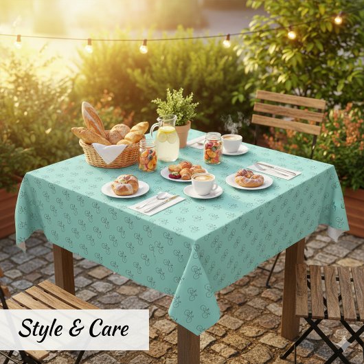 Fahrradmuster in Robin Egg Blue Elegant Tischdecke