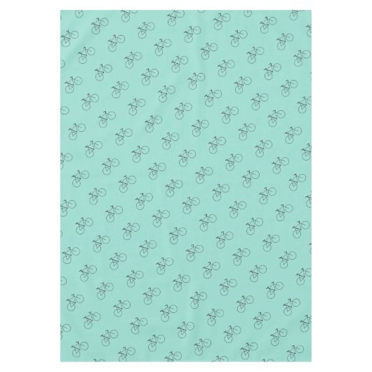 Fahrradmuster in Robin Egg Blue Elegant Tischdecke (Vorderseite)