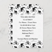 Fahrradmuster in Schwarz und Weiß. Einladung (Vorne/Hinten)