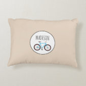 Fahrradmuster Individuelle Name Dekokissen (Rückseite)