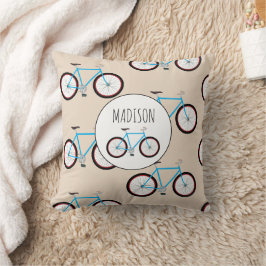 Fahrradmuster Individuelle Name Kissen