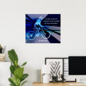 Fahrradplakat mit Zitat für Ausdauer Poster (Heimbüro)