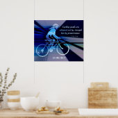 Fahrradplakat mit Zitat für Ausdauer Poster (Küche)