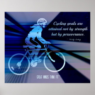 Fahrradplakat mit Zitat für Ausdauer Poster