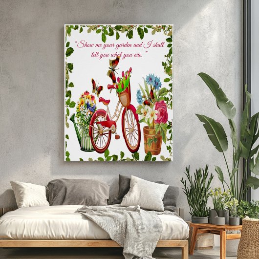 Fahrradplaner Zentralstelle Außenblumen Garten Poster