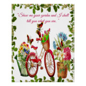 Fahrradplaner Zentralstelle Außenblumen Garten Poster (Vorderseite)