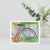 Fahrradrad Radfahren Altes Schild Postkarte (Stehend Vorderseite)