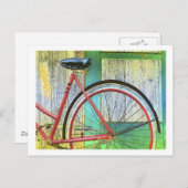 Fahrradrad Radfahren Altes Schild Postkarte (Vorne/Hinten)