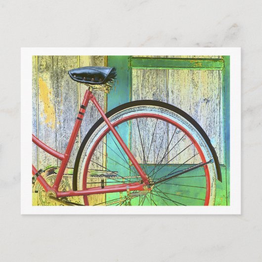 Fahrradrad Radfahren Altes Schild Postkarte (Vorderseite)
