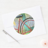 Fahrradrad Radfahren Altes Schild Runder Aufkleber (Umschlag)