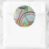 Fahrradrad Radfahren Altes Schild Runder Aufkleber (Tasche)