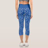Fahrradräder Blauweiß Gemustert Capri Leggings (Rückseite)