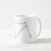 Fahrradrahmen-Geometrie-Diagramm  Kaffeetasse (VorderseiteRechts)