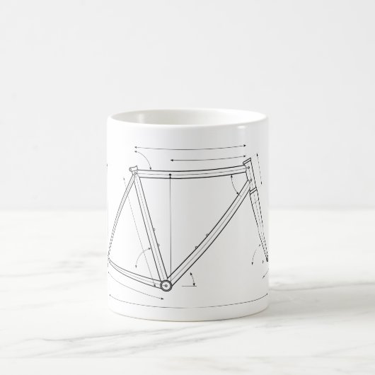 Fahrradrahmen-Geometrie-Diagramm  Kaffeetasse (Mittel)